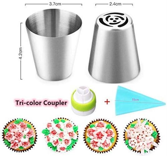 Russian Piping Tips Cake Decorating Complete Set, WOWDECOR 24pcs Baking gallery