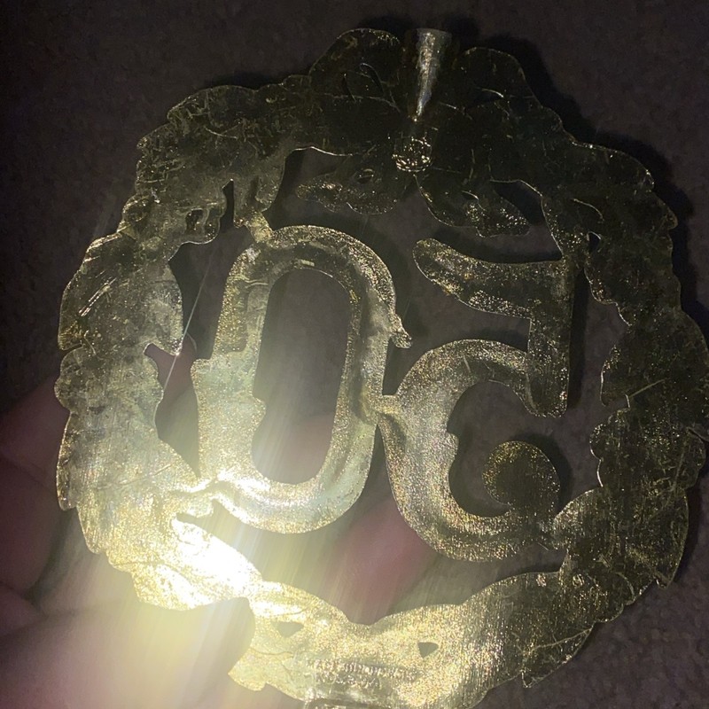 Vintage 1970s 50th Anniversary Birthday Wreath Gold Foil Embossed Die-Cut JAPAN gallery