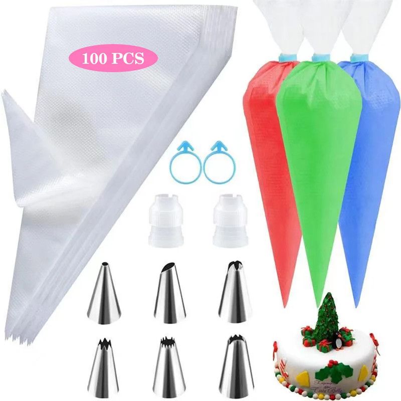 Piping Bags and Tips Set Cake DIY Decorating Kit with Stainless Steel Nozzle Reu gallery