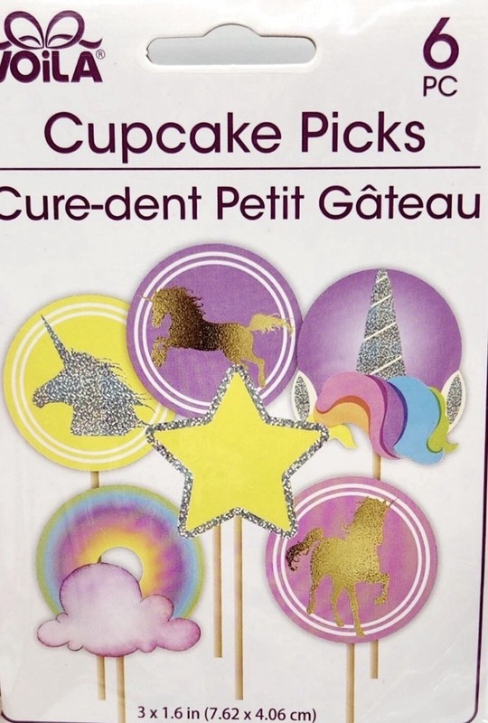 (Lot of 4) UNICORN Voila Cupcake Wraps & Picks, NEW. 12 Of Each gallery