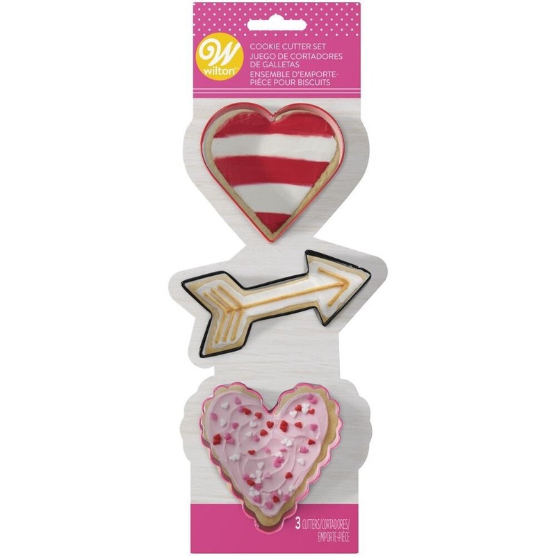 Wilton Painted Metal Cookie Cutters Valentine Hearts Arrow
