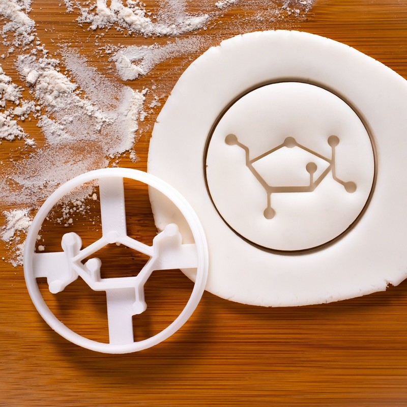 Set of 3 Sugar Molecule Cookie Cutters: Sucrose Fructose Glucose sweet science gallery