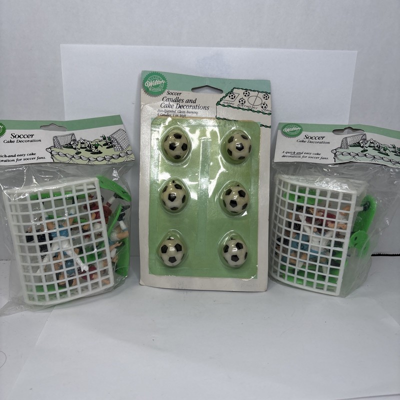 Wilton Soccer Ball Candles And Cake Toppers Vintage Futbol