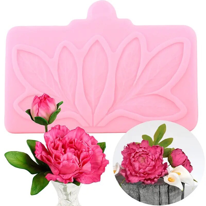 Silicon Peony Leaf Fondant Chocolate Sugarcraft Decoration Mould Clay Resin gallery