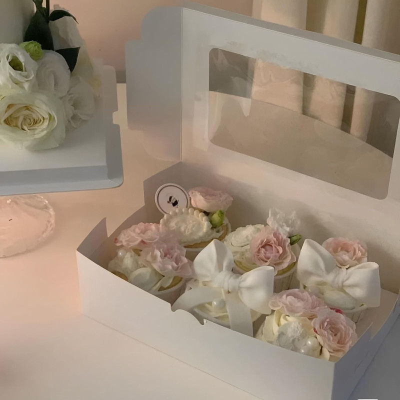 8X6X2.5In 20Pcs White Cookie Boxes with Window, Pastry Boxes for Gift Giving, Tr gallery