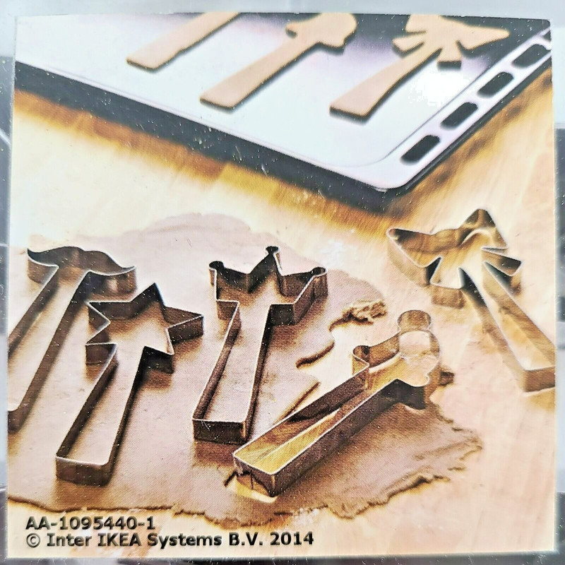 IKEA VINTERKUL Stainless Wand Cookie Cutters Crown Bow Star Mustache Celebration gallery