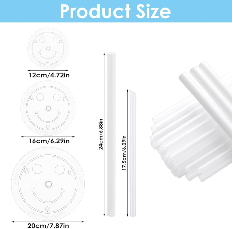 18 Pieces Cake Dowel Rods Set, 15 Pcs Cake Dowels Rods with 3 Pcs Cake Boards (6 gallery