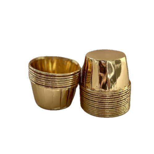 20 Glamourous Gold Color Free Standing Muffin Baking Paper Cups