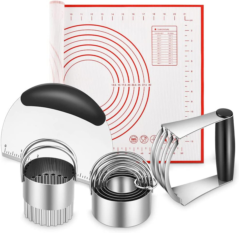 Pastry Cutter, Biscuit Cutter, Dough Scraper, Silicone Baking Mats, Stainless St