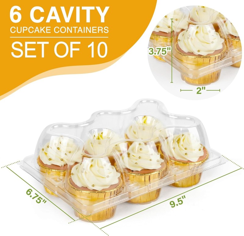 Cupcake Cases 6pcs, Set of 10, Clear Plastic Cupcake Cases, BPA Free gallery