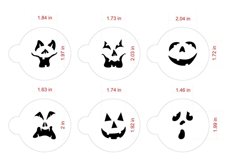 Pumpkin Halloween Faces Cake Stencils Beige Semi Transparent Decor Tool gallery