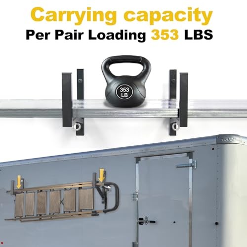 Heavy Duty Trailer Ladder Rack with Rubber Pads & Bungee Cords - 4 Pack gallery