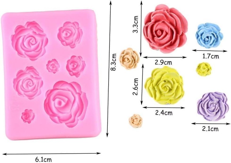 2PCS Rose Flowers Silicone Molds Cake Chocolate Mold Wedding Cake Decorat gallery