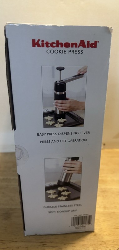 KitchenAid Gourmet Cookie Press Set Stainless Steel/Black 12 Discs NEW In Box gallery