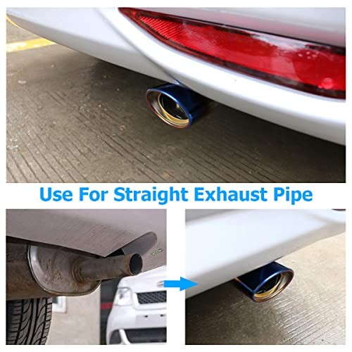 Stainless Steel Car Exhaust Tip, 2.5" to 3.3" Universal Car Silver/A Style gallery
