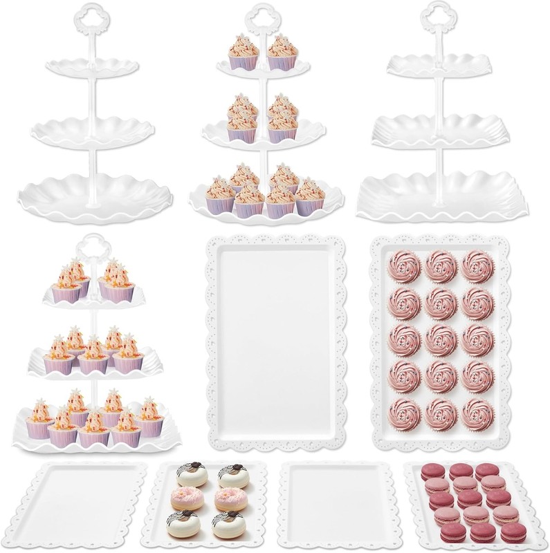 Dessert Cupcake Stand 10pcs Dessert Table Display Set 3 Tiered Cup Cake Holder