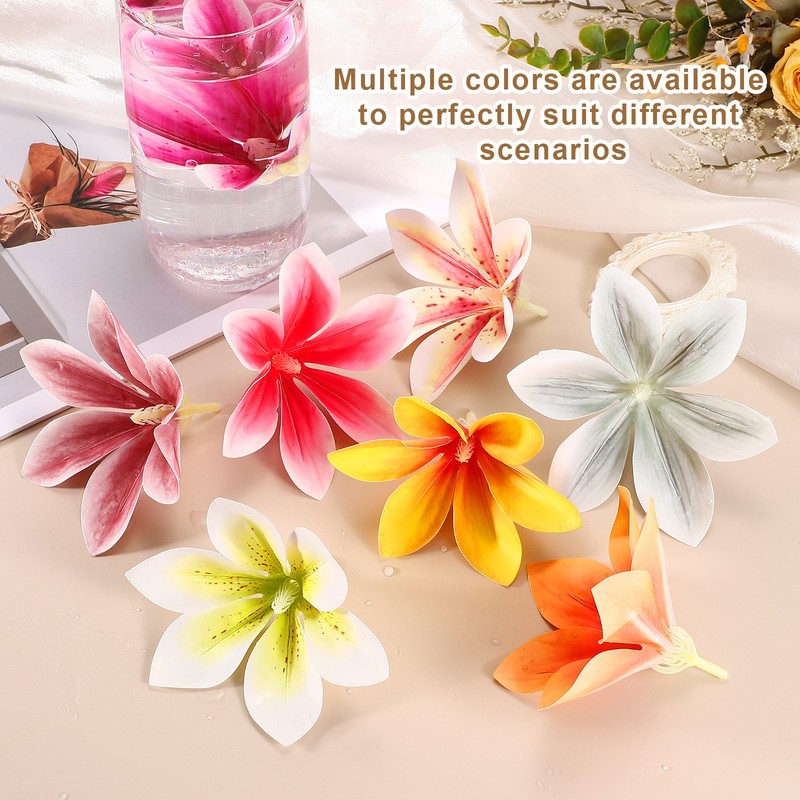 12 Pcs Floating Flowers for Centerpieces, Brown Magnolia Faux Flower Heads gallery