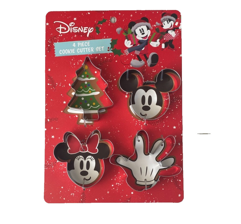4 Piece Cookie Cutter Set Minnie & Mickey Christmas