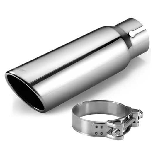 Exhaust Tip 3″ Inlet, 3” Inlet 4” Outlet 12” Long Stainless Steel Polished