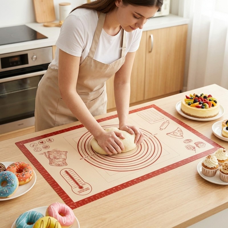 Silicone Baking Pastry Dough Mat – 26x16Inch Extra Large Cookie Bread Rolling…