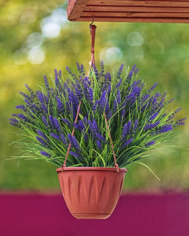 Zinho 24 Bundles Artificial Flowers Outdoor Faux Lavender Flowers Grass Uv gallery