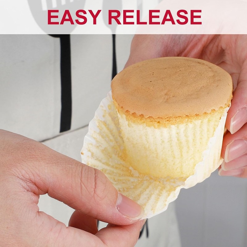 erci 300Pcs Standard White Cupcake Liners for Baking - Odorl gallery