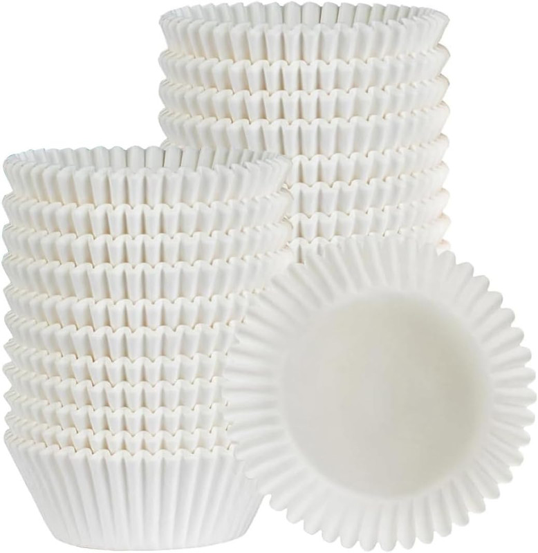 300pcs Standard White Cupcake Liners for Baking - Odorless Greaseproof Paper Muf gallery