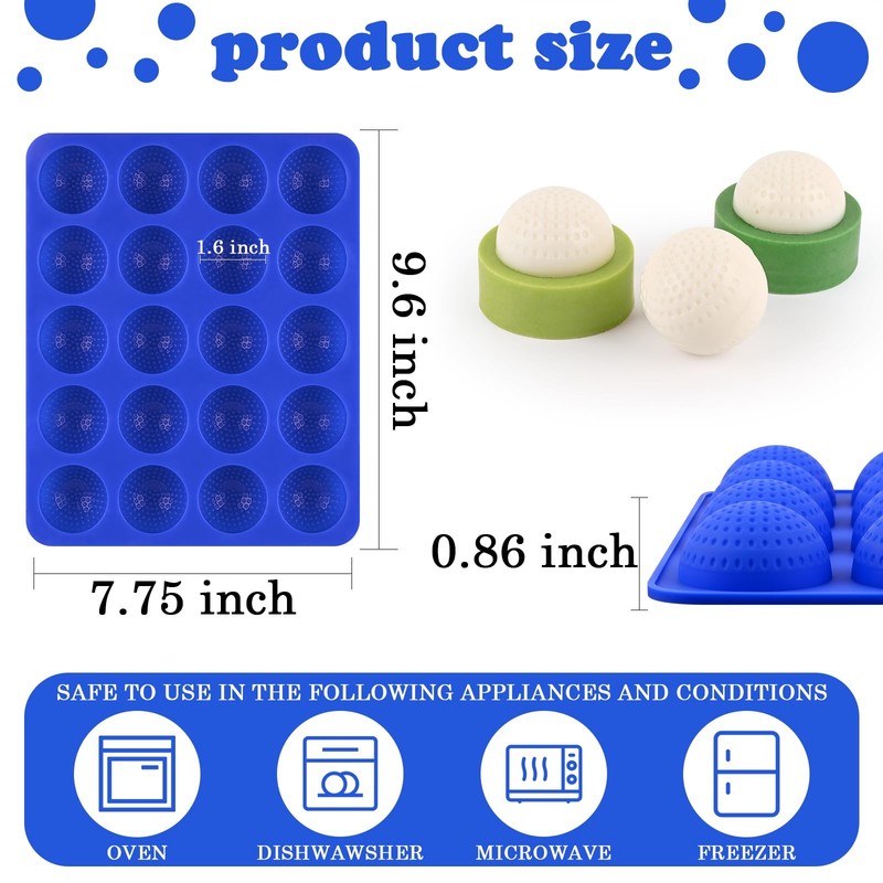 2 Pack Golf Ball Mold, Silicone Golf Ball Cake Pop Mold, 20-Cavity 3D Sphere ... gallery