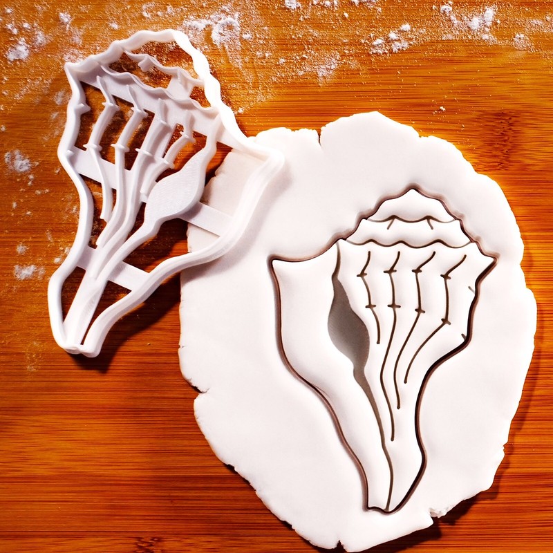 Lightning Whelk Shell Cookie Cutter – nautical beach mermaid Seashell mollusc