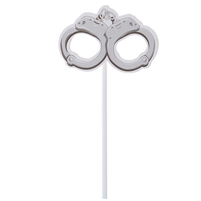 PRECUT Cartoon Police Car Plane Handcuffs Birthday Cupcake Toppers Decoratio..X gallery