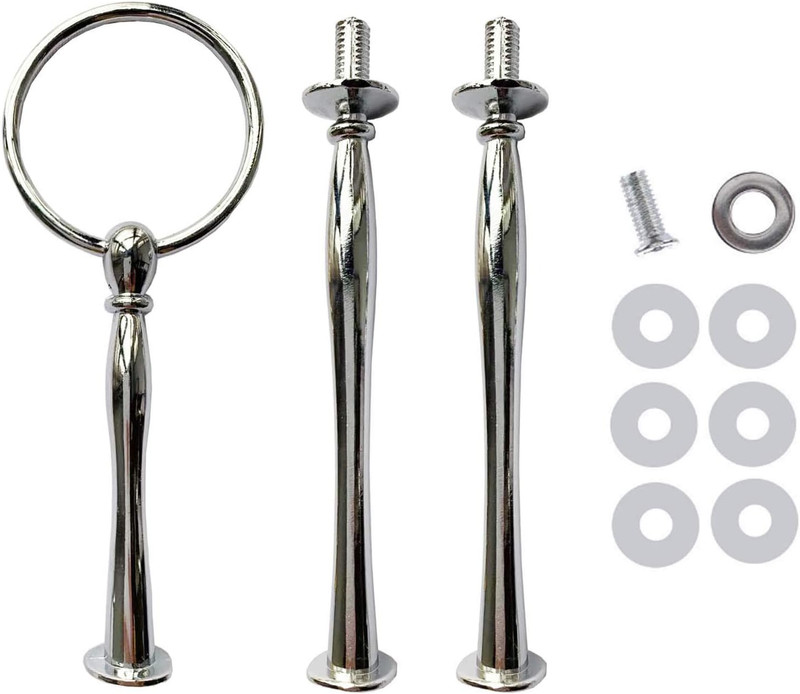 3 Tier round Metal Cake Stand Holder Heavy Duty Fruit Plate Handle Fittings Hard