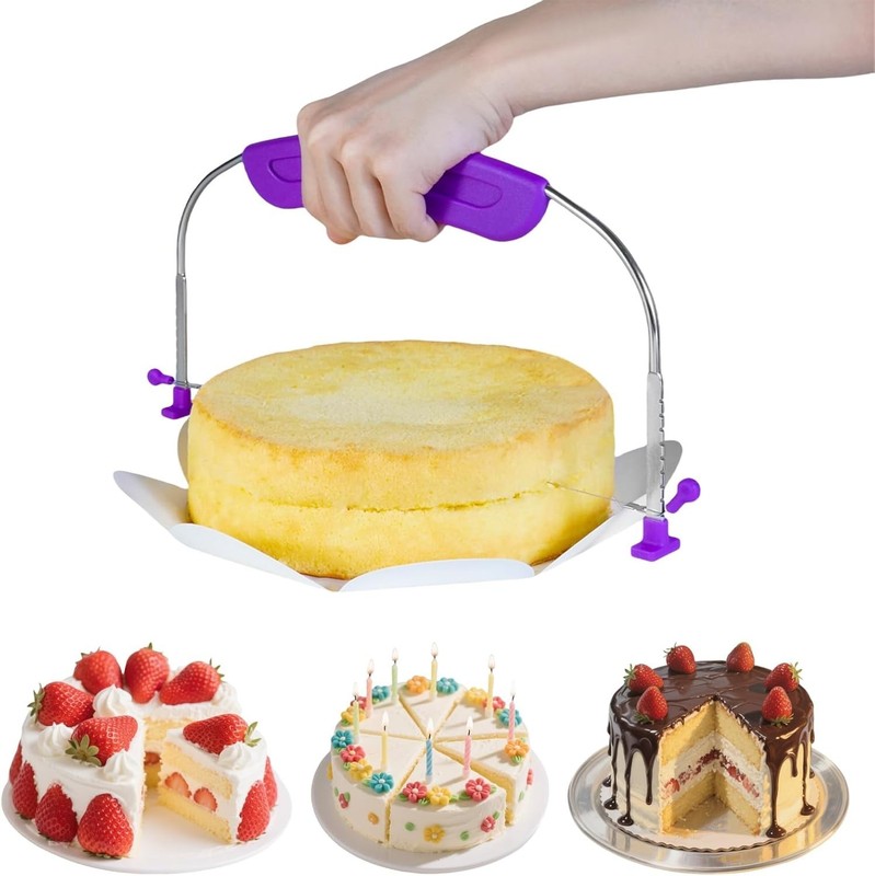 Cake Leveler Slicer Adjustable Stainless Steel 10 Inch Food Grade Purple gallery