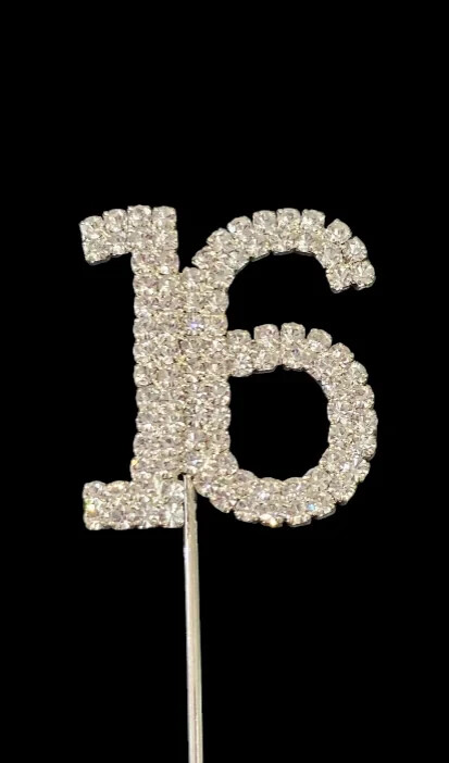 16th Birthday Cake Topper Crystal Diamante Number gallery