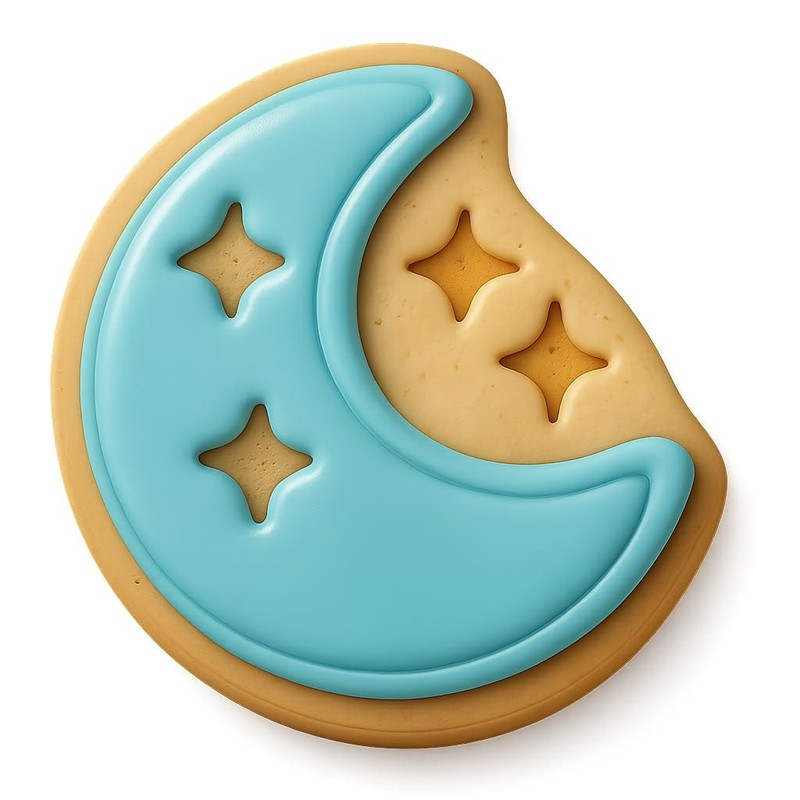 Crescent Moon with Stars Cookie Cutter & Stamp, Fondant & Clay – 4×4