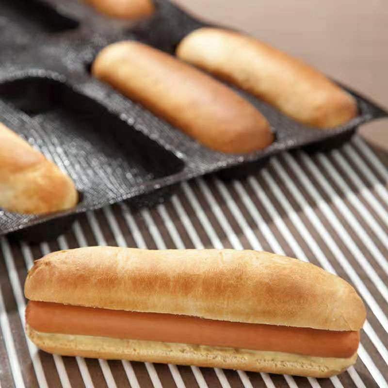 Silicone Hot Dog Bun Mold Mini Silicone Baguette Mould Non-Stick Baking Form Min gallery