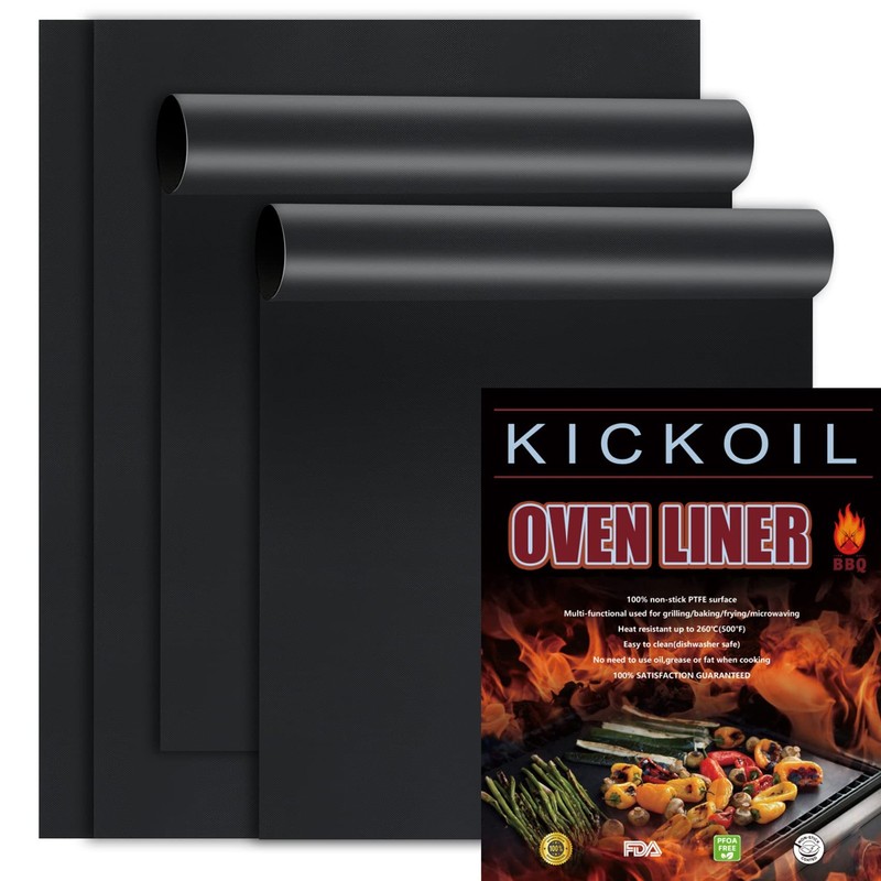 4 Pack Oven Liners for Bottom of Oven, 16 x 24″ Heavy 16”*24”, Black 4