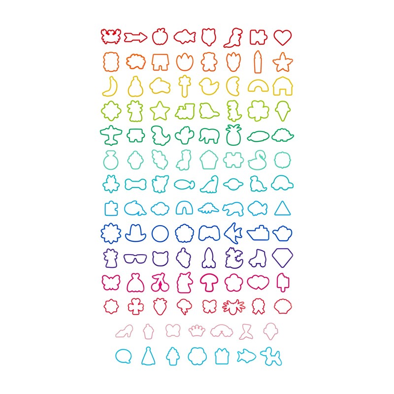 Assorted Shapes Plastic Cookie Cutter Set 110 Pieces – Twist W/ Flex & Snap