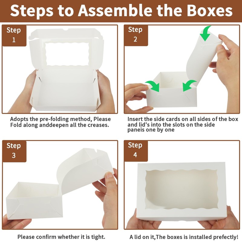 50Pcs 7" x 4 3/8" x 1 1/2" inches,Bakery Boxes with Window, Cookie Boxes, Cho... gallery