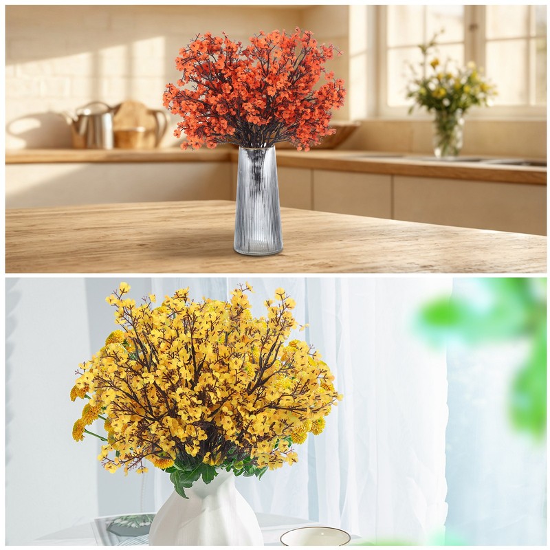 6pcs Breath Artificial Flowers DIY Bouquet Fake Flowers Gold gallery