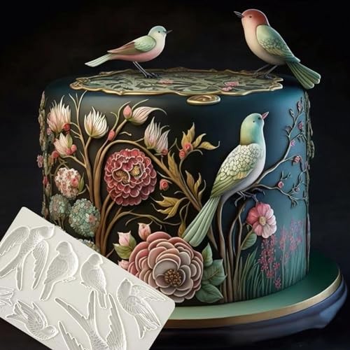 Cardinals Birds Chocolate Silicone Molds, Lovely Swallow Cake Decoration gallery