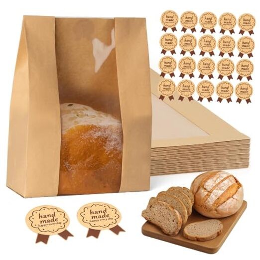 30 Pcs Sourdough Bread Bags for Home Made Bread 30 Pack Regular Sticker