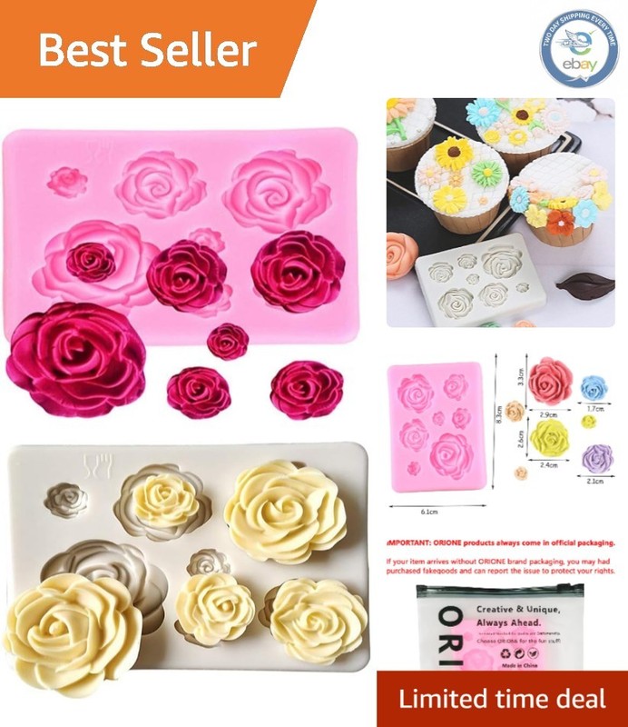 2PCS Pink Rose Silicone Molds – Non-Stick Cake and Chocolate Mold