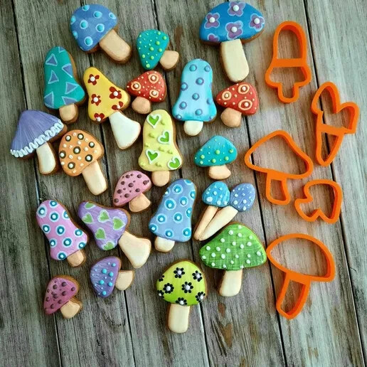 Mushrooms Cute Cookie Cutter Set. Cutters for cookies, play doh, and Ceramic and