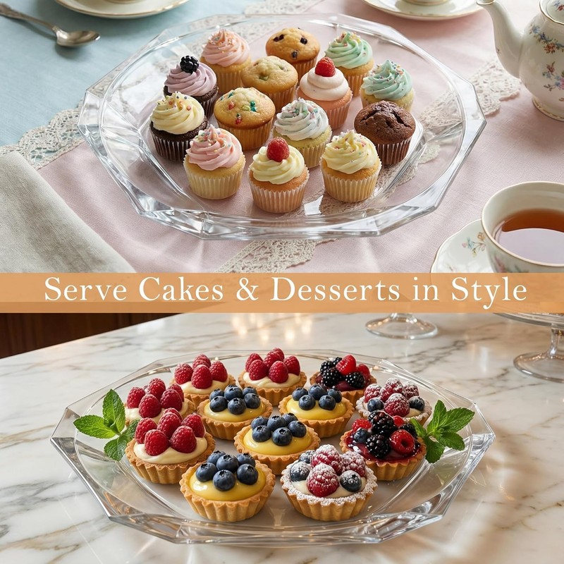 Patisserie Cake Glass Serving Platter 12” 30 cm – Elegant Clear Presentation gallery