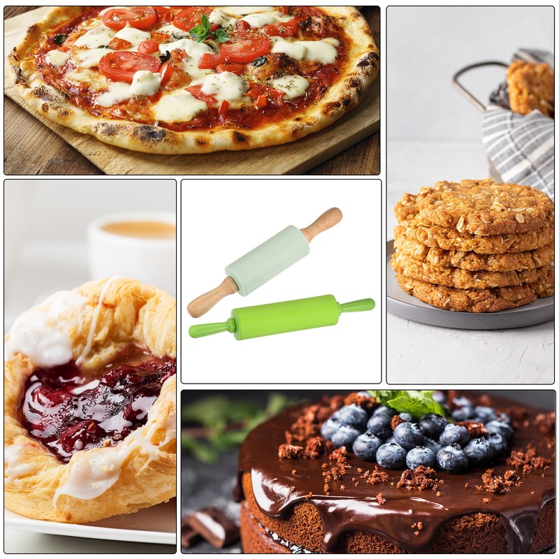 Silicone Rolling Pins for Baking 31cm x 4.2cm Red gallery
