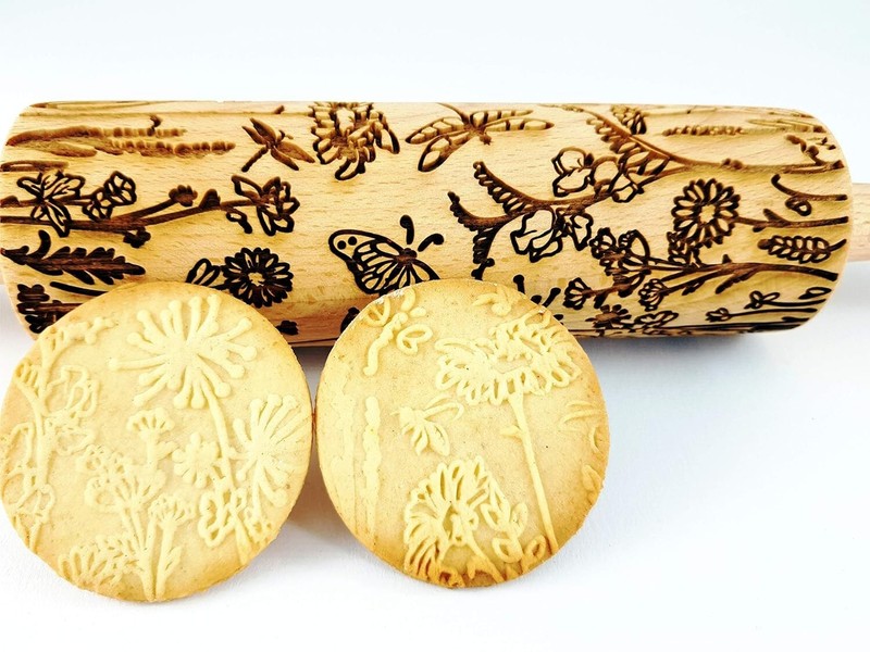 Handcrafted Beech Wood Embossing Rolling Pin - Perfect for Arts & Crafts gallery