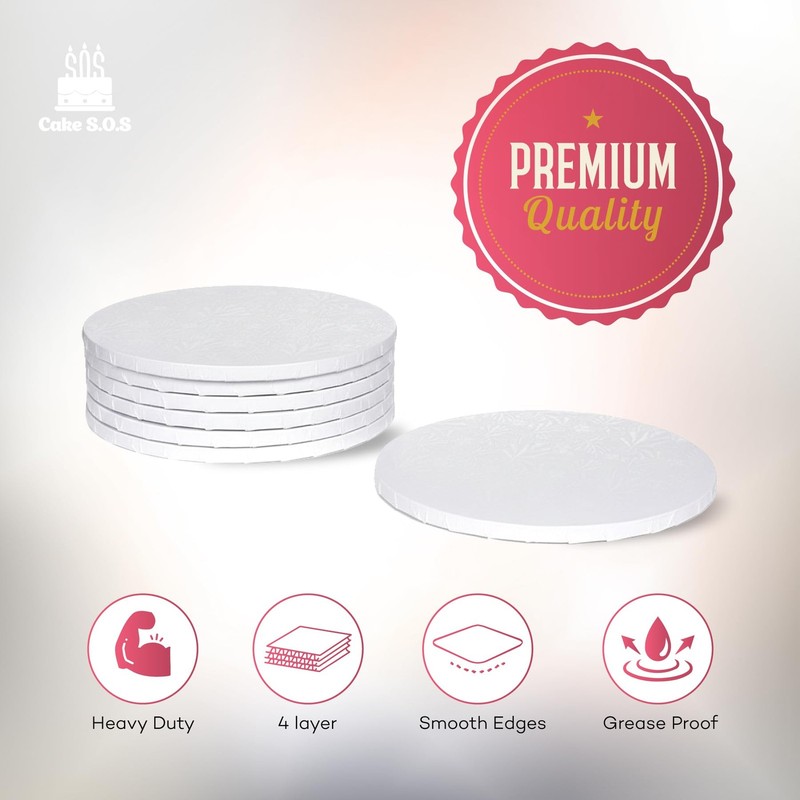 12 Inch White Round Sturdy Cake Board Drums 1/2 Thick Waterproof 3 PCS gallery
