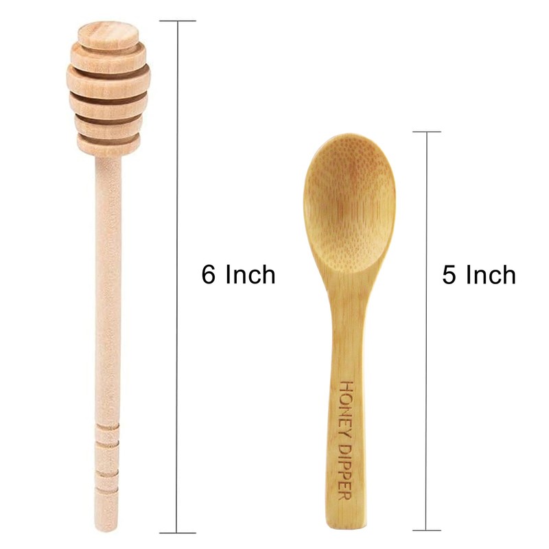 4 PCS 6.3 Inch Wooden Honey Comb Sticks Mini Mixing Stirrer Spoon Jar Drizzle gallery