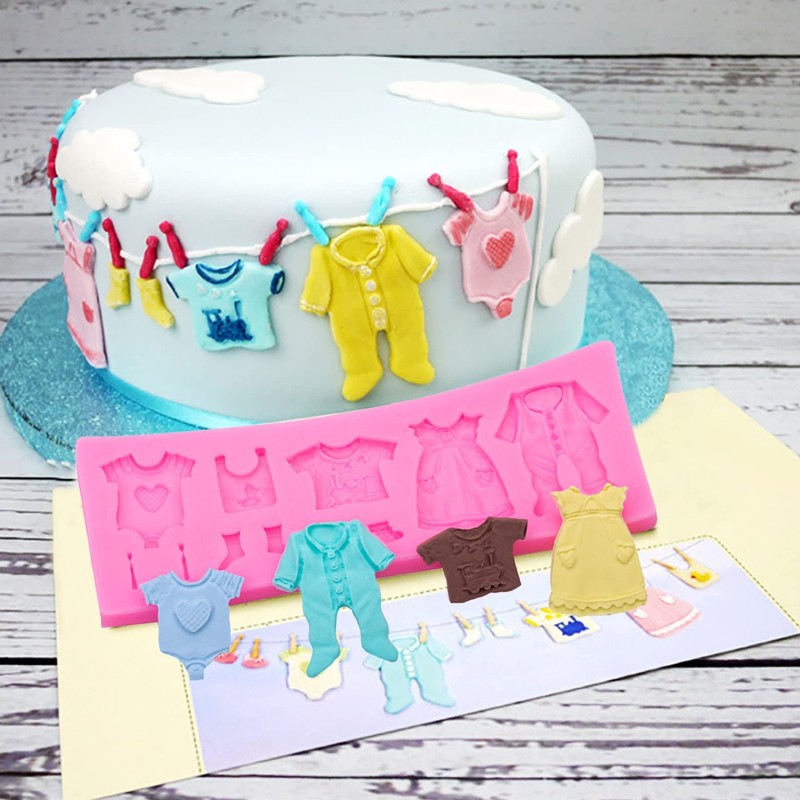 Baby Shower Fondant Silicona Molds Baby Silicone Fondant Molds 8 PCS Molde de... gallery