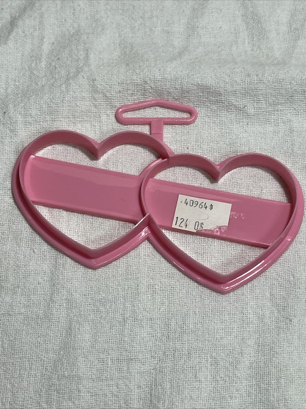 Double Heart Valentine’s Day Large Cookie Cutter Wilton's Pink Plastic 1993 gallery